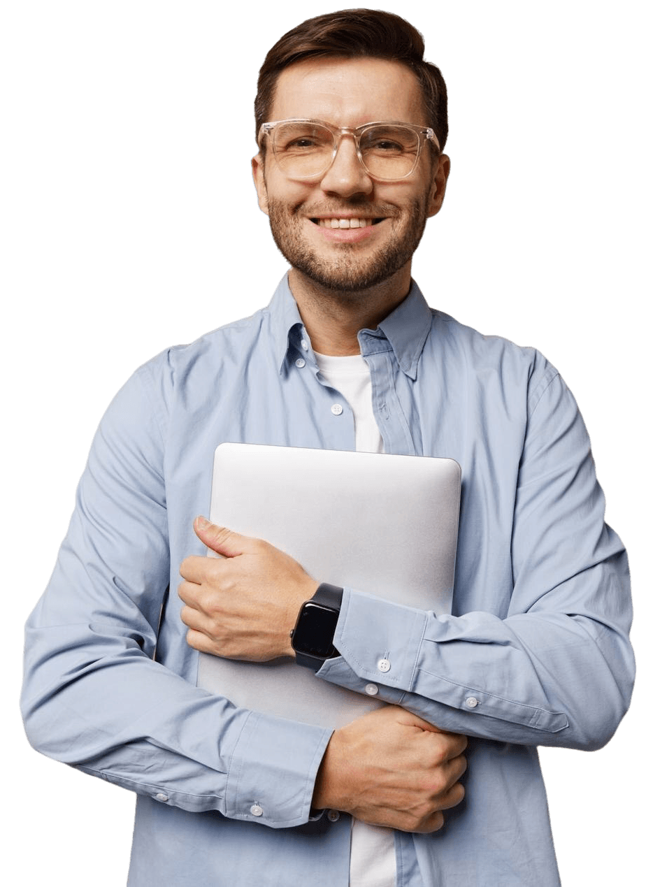 Professionnel avec ordinateur portable